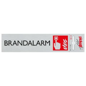 Pickup skilt brandalarm alu look 165x44 mm