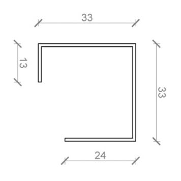 BMC samlemuffe blank 13x24x2500 mm