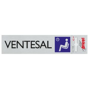 Pickup skilt ventesal alu look 165x44 mm