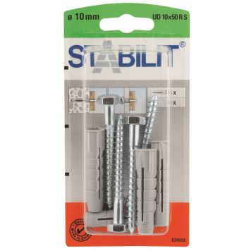 Stabilit rawlplug m/skrue 50x10 mm 4 stk.