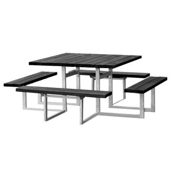 Hortus bord-/bænkesæt 8’eren sort/galvaniseret 191 cm