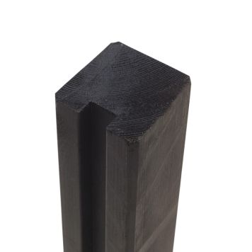 Plus profilstolpe krydsskåret m/1 spor PEFC sort 9x9x188 cm 