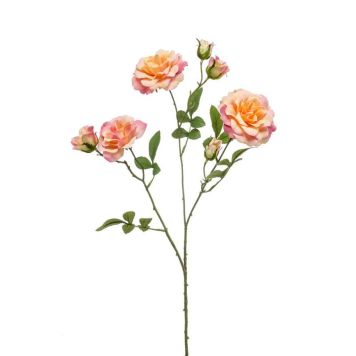 Emerald kunstig snitblomst engelsk rose pink/gul 68 cm 