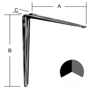 Hyldeknægt  200 x 250 x 40 mm (A x B x C) sort