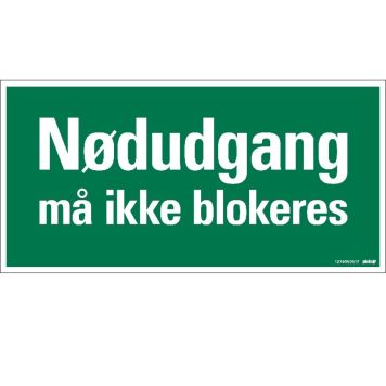 Pickup skilt bloker ikke nødudgangen 30x15 cm