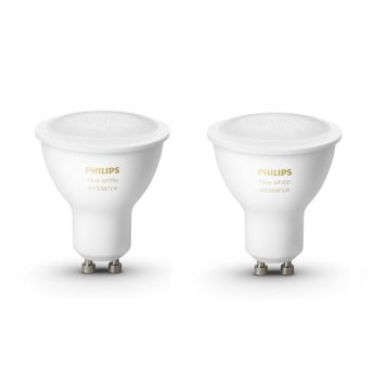 Philips Hue White Ambiance LED spotpære Bluetooth GU10 5 W 2-pak