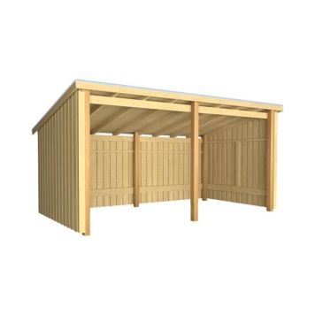 Plus havehus Nordic Multi 2 moduler åben front 9,5 m² inkl. tagpap/alulister