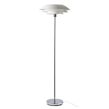 Dyberg Larsen DL45 gulvlampe E27 krom/hvid 146 cm