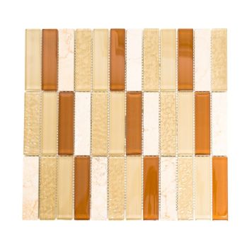 Mosaik glas/natursten beige mix 32,2 x 30,4 cm