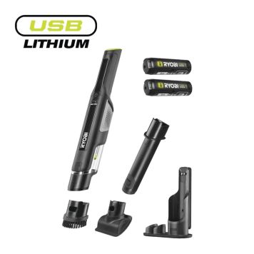 Ryobi håndstøvsugersæt USB Lithium RHV44 m/batteri & lader