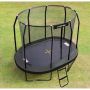 Trampolin Jumpking oval sort 350x244 cm med kantpude og net