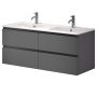 Camden badmøbelsæt Integrated dobbelt grå 120 cm