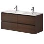 Camden badmøbelsæt Integrated dobbelt valnød 120 cm