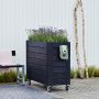 Plus blomsterkasse Cubic m/hjul sort 50x120x95 cm 
