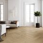 Moland SUPER Eg Herringbone Brisbane White Oak venstre 10x121x593mm