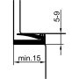 Primo klammeliste grå 15 mm 6 m