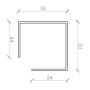 BMC samlemuffe blank 24x24x2500 mm