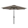 Parasol m/krank og tilt Dusty Walnut alu Ø3 m 
