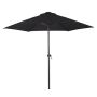 Parasol m/krank polyester sort Ø2,5 m 