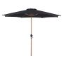 Parasol m/krank sort teaklook Ø3 m 