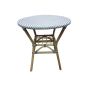 Sunfun Maria cafébord rattan hvid/sort 70x75 cm