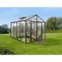 Vitavia drivhus Poseidon 8,1 m² sort 3 mm hærdet glas inkl. polytag og bundramme