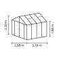 Vitavia drivhus Poseidon 8,1 m² sort 3 mm hærdet glas inkl. polytag og bundramme