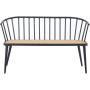 Sunfun havebænk Ellenor sort alu med fransk flet 129 cm 
