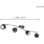 Loftlampe Bimeda LED 4-spots sortkrom - Eglo