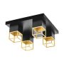 Eglo loftlampe Montebaldo sort/guld GU10 38x38 cm 