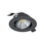 Eglo LED indbygningsspot Saliceto sort 6 W Ø8,8 cm