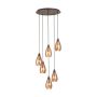 Eglo klyngependel Siracusa bronze/glas E27 6x60 W Ø50 cm 