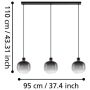 Eglo langbordspendel Oilella sort/røgfarvet 3xE27 19x95 cm 