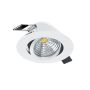 Eglo LED indbygningsspot m. kip Saliceto hvid/alu 6 W Ø8,8 cm 