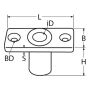 Marinetech åresokkel A4 sidemontage 23mm