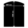 Aduro stålgulvplade buet sortlakeret 1000x800 mm