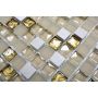 Mosaik krystal hvid/guld mix 32,2 x 30,5 cm