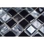 Mosaik selvklæbende glas & stål sort mix 30x30 CM