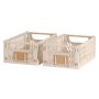 Foldbar opbevaringskasse natural 25x16,5x10 cm 2 stk.