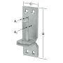 Beslag A = 16, B = 102, C = 40, DI = 10 mm varmgalv. stål