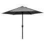 Sunfun Eva parasol m/krank og tilt alu/polyester sort/grå Ø300 cm
