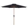 Sunfun Eva parasol m/krank og tilt alu/polyester teak/sort Ø300 cm