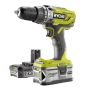 Ryobi slagbore-/skruemaskine R18PD3-242S m/batteri og lader