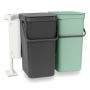Brabantia affaldsspande t. indbygning/køkkenskab 2x16liter