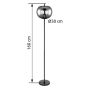 Globo gulvlampe Blacky sort/røg E27 60W H160 cm
