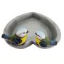 GardenLife fuglebad hjerteformet m/2 fugle plast 21,7x21,2x9,7 cm