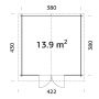 Palmako hytte Lotta ubehandlet 13,9 m²