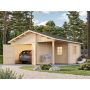 Palmako garage Roger ubehandlet 21,9+5,2 m² inkl. træport