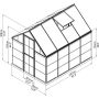 Drivhus Hybrid polycarbonat/aluminium 4,6 m²
