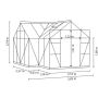 Vitavia drivhus Sirius 13 m² sort 3 mm hærdet glas inkl. sokkel og cresting
